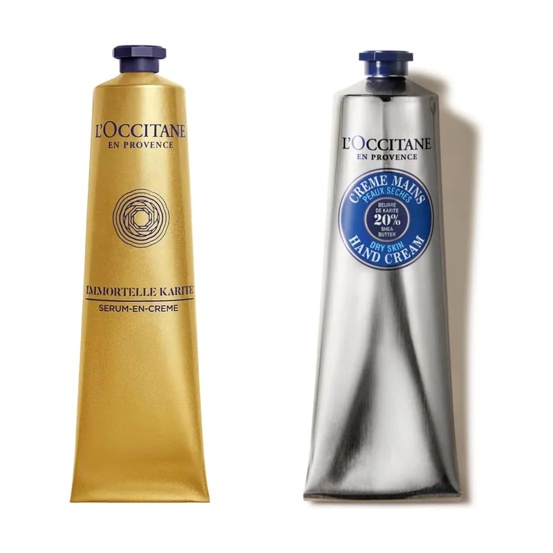 L'occitane SET Crema de manos juveniles de 75 ml + crema de manos de manteca de karité de 75 ml