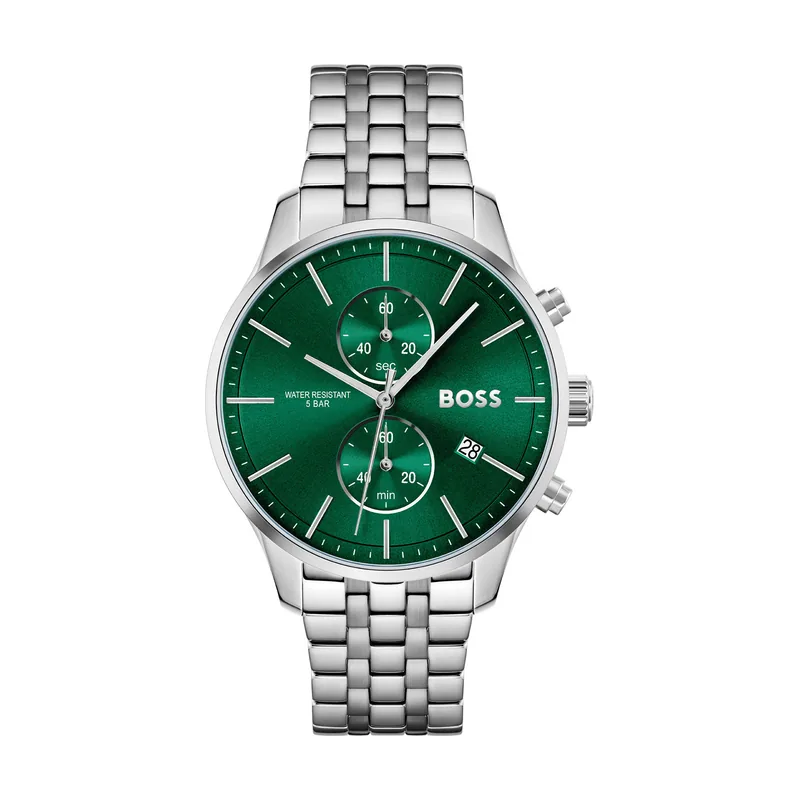 Hugo Boss BOSS Reloj Cronógrafo de Cuarzo para Hombre de 42 mm Colección ASSOCIATE con Brazalete de Acero Inoxidable en Eslabones o Malla