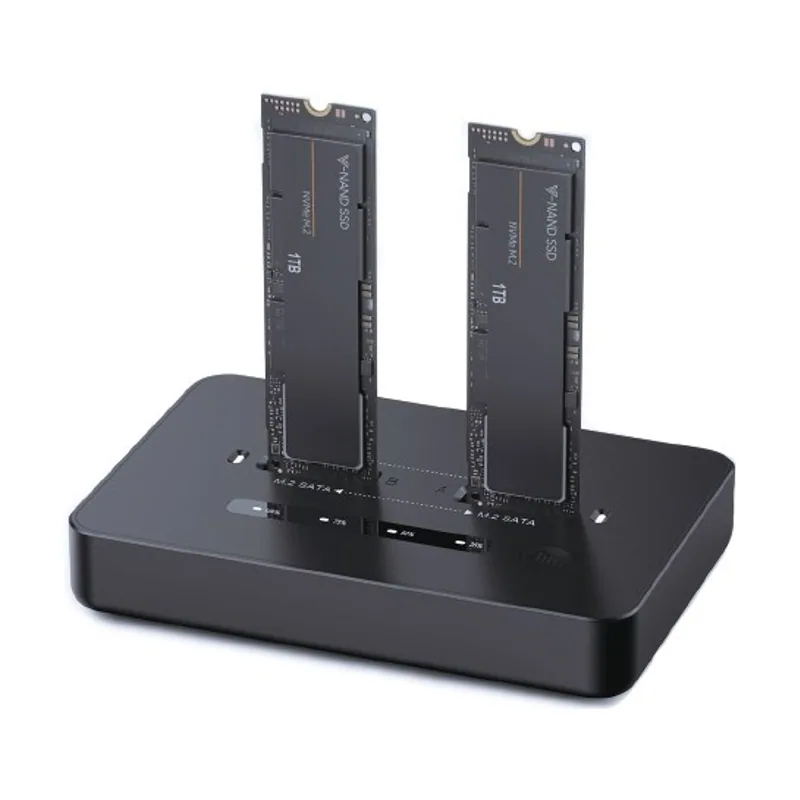 Gembird Estación de acoplamiento para ssd dd2-u3m2 de escritorio con dos unidades usb tipo c m.2