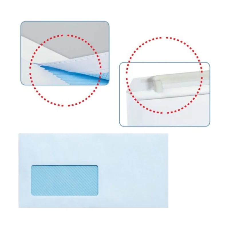 Sam pack de 500 sobres americanos de papel offset 90grs con ventana a la izquierda