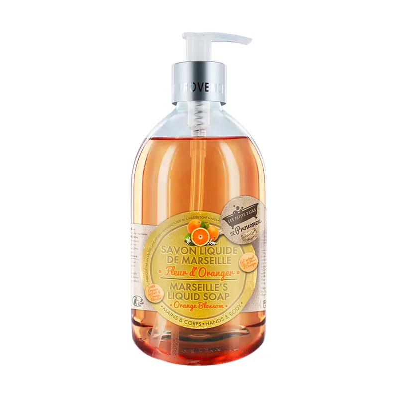 Les petites bains de provence, marseille, orange blassom, liquid soap, for hands & body, 500 ml