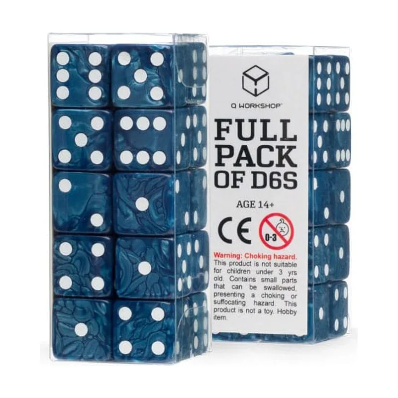 Q workshop pack de dados full pack d6 cobalto 20