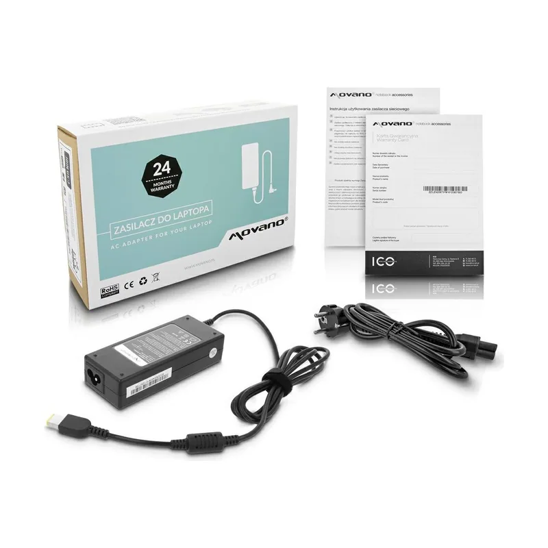 Movano Cargador compatible para portátil lenovo 90w 20v 4.5a 11,0 mm x 4,5 mm rectangular