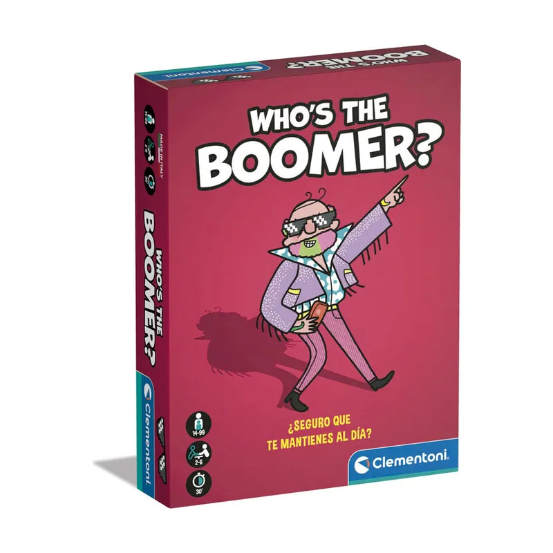 Clementoni Who's The Boomer Estás a la Moda 55553 Juego de Mesa para probar quién está más actualizado en el Grupo