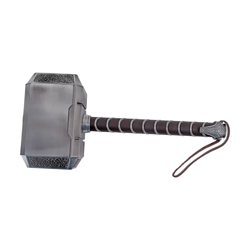 Martillo de Thor Mjolnir S0384 Réplica 1:1 Marvel Avengers Cabeza Acero Grabado 49 cm con Base Roca Exposición Coleccionista