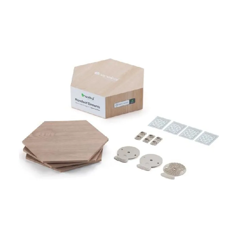 Nanoleaf Elements Wood Look Hex Exp Pk 3 luz ambiental