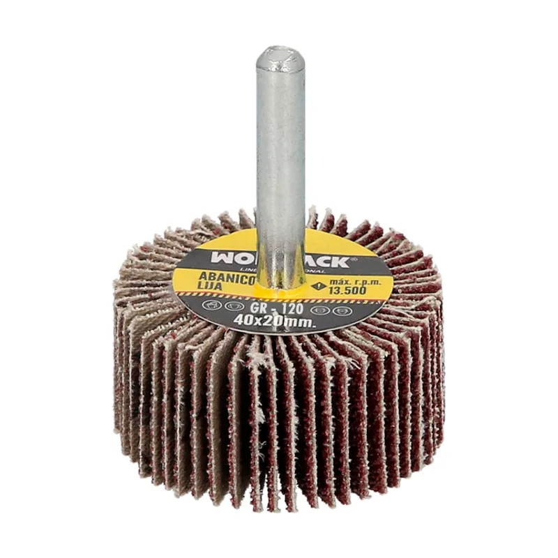 Wolfpack Linea Profesional Abanico lija grano 120 medida ø 40 x 20 mm.