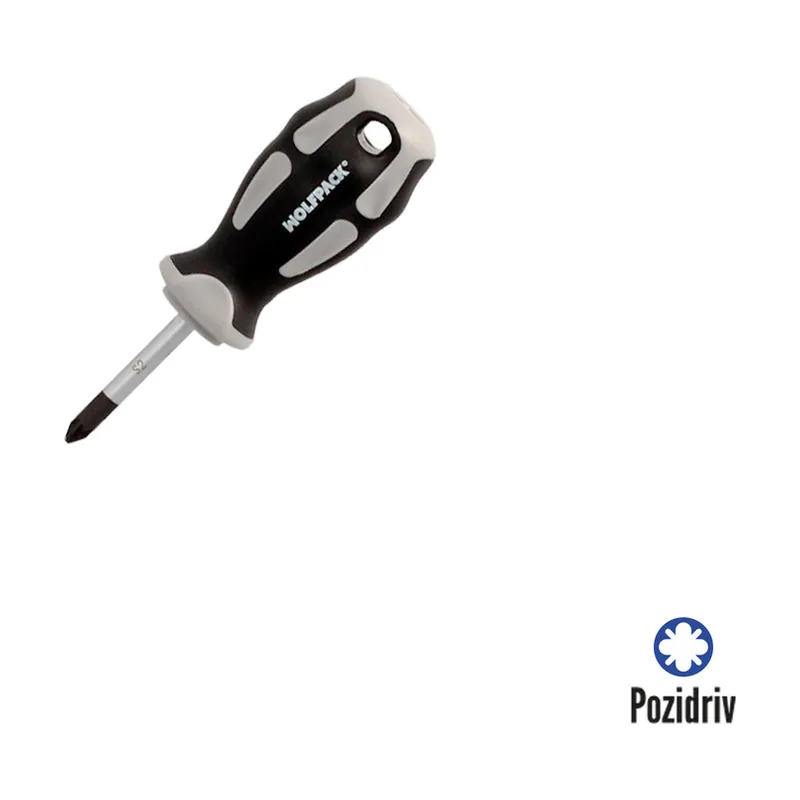 Wolfpack linea profesional Destornillador Pozidriv Acero S2 Mango TPR Bimaterial. PZ 1 Ø 5,0 X 38 mm