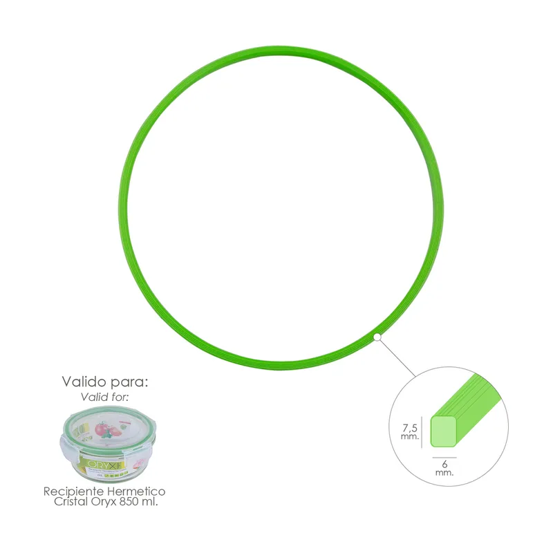 Oryx Anillo Silicona Para Recipiente Hermetico Cristal Redondo 850 ml.