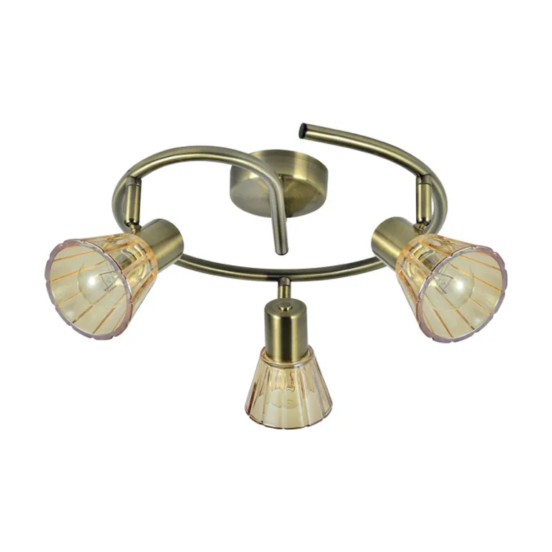 Abrila FABRILAMP Plafon Circular De 3 Focos Modelo Cooper Cuero-cristal