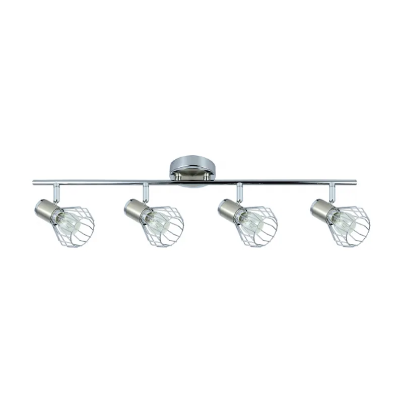Abrila Regleta Para Baño Con Tulipa Metalica Mateo 4 Focos Cromo-niquel