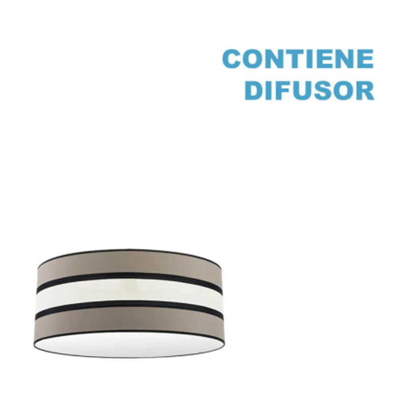Abrila Pantalla colgante/p.salon karla e27 topo/beis 40dx40dx21h