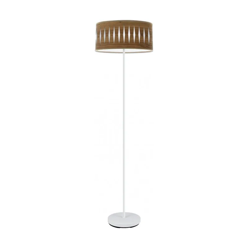 Abrila Pie Salon Piron 1xe27 Blanco/madera Oscura 165x40x40 Cm marca FABRILAMP