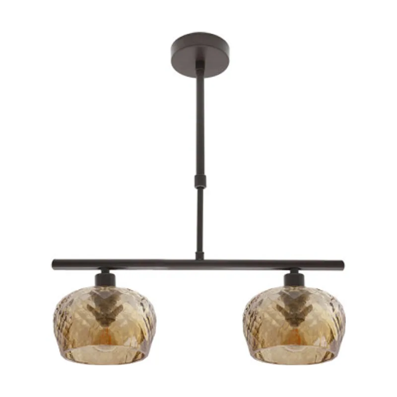 Abrila estela 2xe14 marron regx41x13 cm c/tulipas cristal tallado ambar