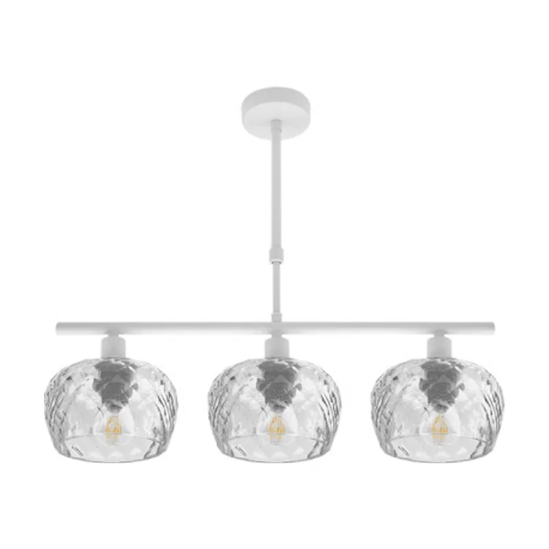Abrila FABRILAMP Lampara Estela 3xe14 Blanca Regx55x13 Cm C/tulipas Cristal Tallado