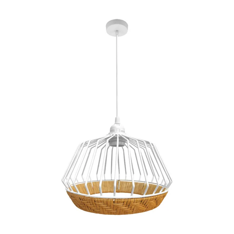 Abrila FABRILAMP Lámpara de techo colgante Hugo 1xe27 Blanco/natural 36d