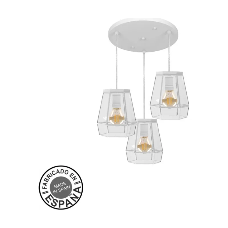 Abrila Plafon guia 3xe27 blanco regx42x42 cm