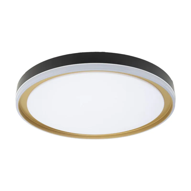 Abrila Plafon claribel 60w 3000-4200-6500k negro/oro 7,5x50x50cm 5400lm c/remoto y memoria