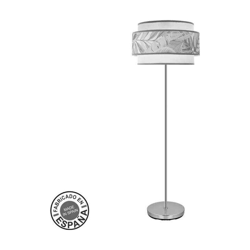 Abrila FABRILAMP Lámpara de pie salon 3p Camerun 1xe27 Cromo/blanco/gris 40d