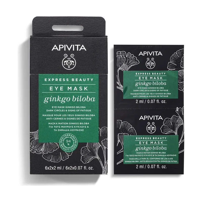 Apivita Express Beauty mascarilla para el contorno de los ojos ginkgo biloba