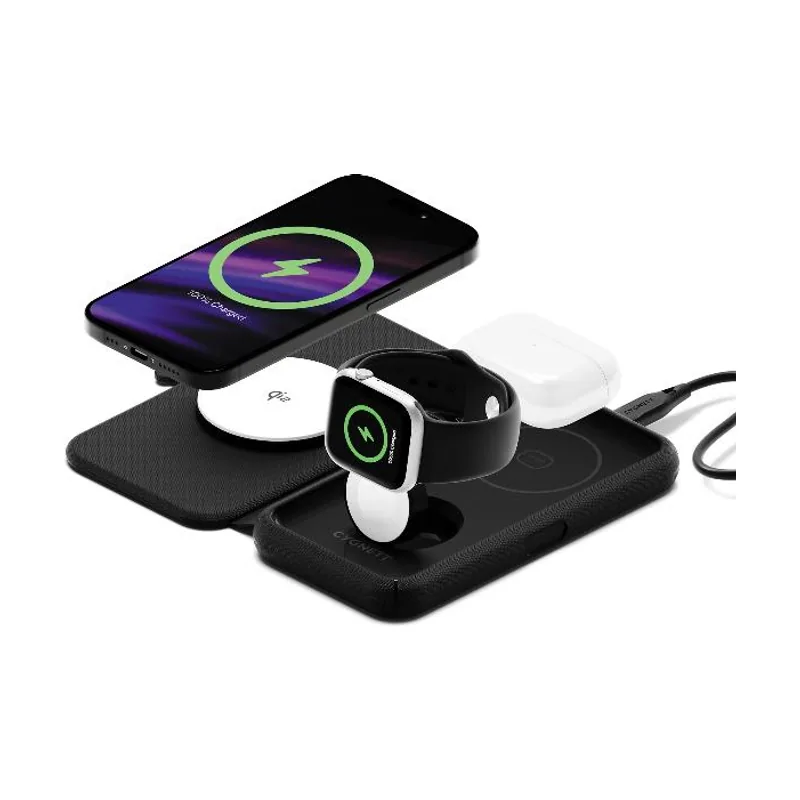 Cygnett Voyager Auriculares Reloj inteligente Negro USB Cargador inalámbrico Carga rápida Interior