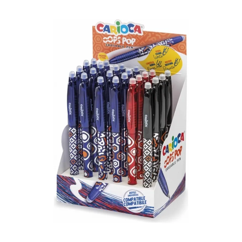 Carioca oops expositor de 24 boligrafos borrables