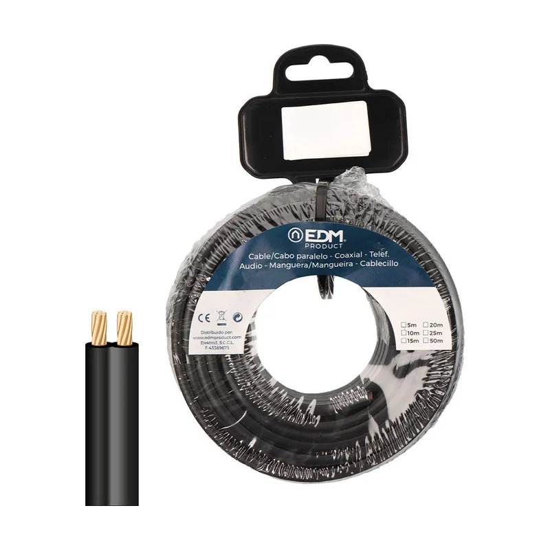EDM Product Cable Paralelo Plano EDM 28715 Negro 25 m 2 x 0,75 mm