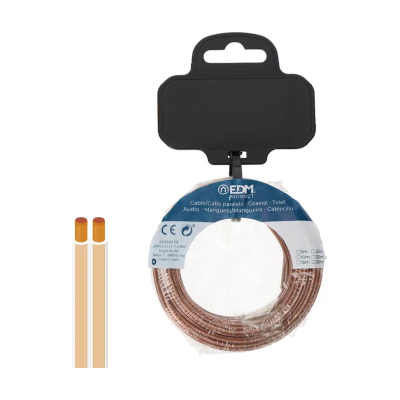 EDM Product Cable Paralelo Plano EDM 28719 Transparente 15 m 2 x 0,75 mm