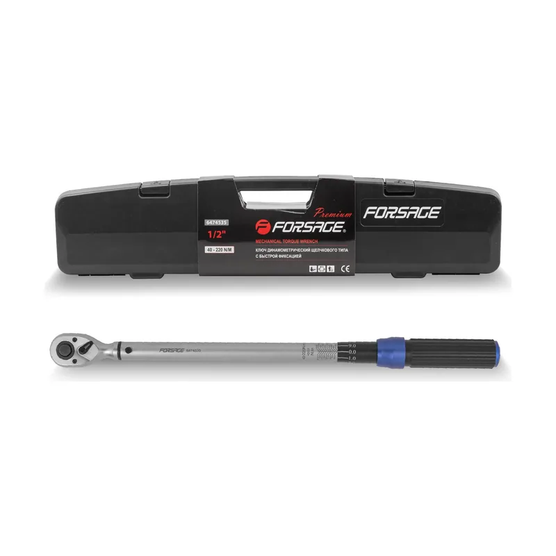 Forsage Premium Torque Wrench 40-220 Nm 1/2 Pulgada Cromo Vanadio Steel with Plastic Case