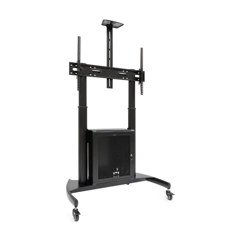 Tooq "NARNIA" Soporte de Suelo con Armario Multiusos + Accesorios Rack para Pantallas 60" 100"