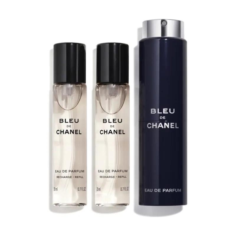 Chanel BLEU eau de parfum vaporizador de viaje recargable 3 x