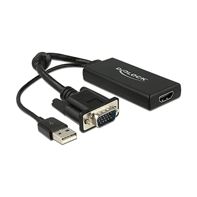 Delock 0.25m VGA+USB2.0-A/HDMI 0,25 m VGA D-Sub + USB