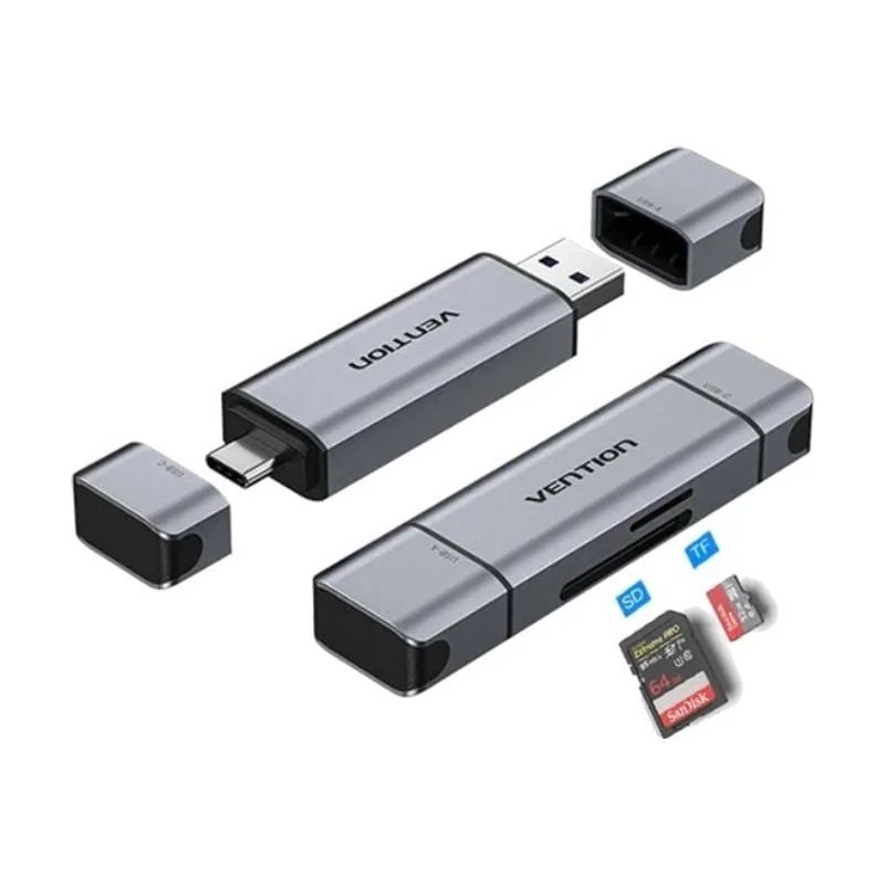 Vention Lector de Tarjetas Externo CLKB0 USB 3.0 y USB Tipo-C
