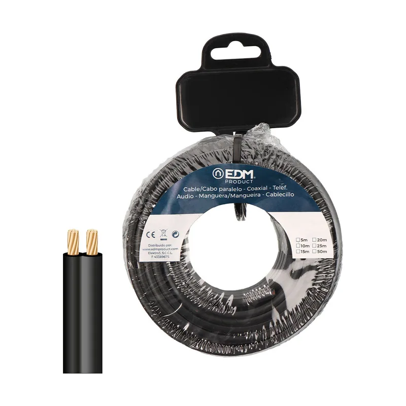 EDM Product Cable Paralelo Plano EDM 28716 Negro 50 m 2 x 0,75 mm