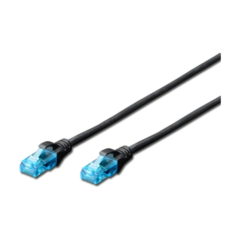 Digitus Juego de 3 cable patch RJ45 Cat 5e U-UTP PVC no apantallado 4 x 2 AWG 26/7 negro 3 m