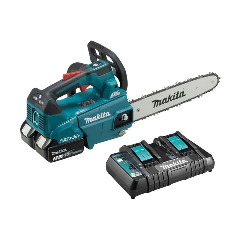 Makita Motosierra de poda 36 V LXT guía de 30 cm 2 x 5,0 Ah