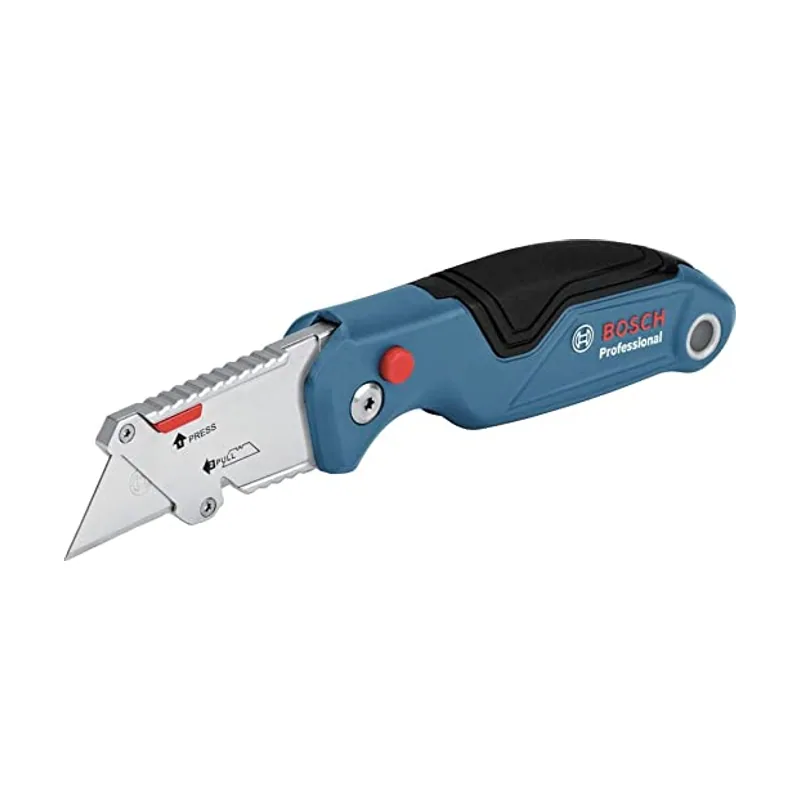 Bosch Professional navaja plegable universal con compartimento para cuchillas y empuñadura metálica incl. 3 blíster