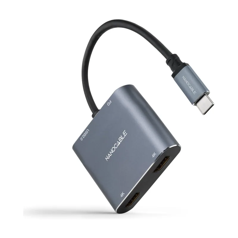 Nanocable Conversor Usb-c A 2xhdmi/usb-a/usb-c Pd 10.16.4305