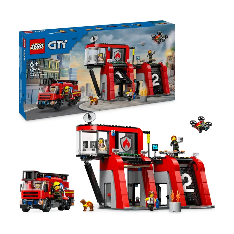 Lego City Parque de Bomberos con Camión de Juguete
