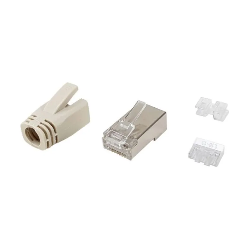 Equip Kit 100 conectores rj45 categoria 6a 121182 apantallado con capuchon y guia