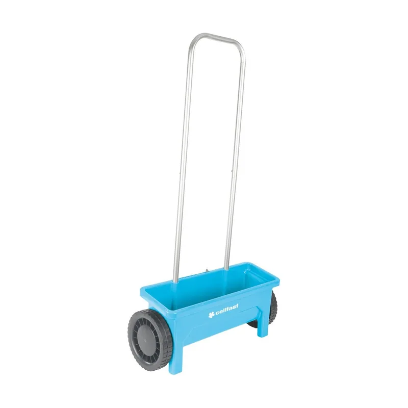 Cellfast Carretilla de Mano Universal Esparcidor de Fertilizante Manual para Sembrar Césped o Fertilizar Capacidad 12 litros