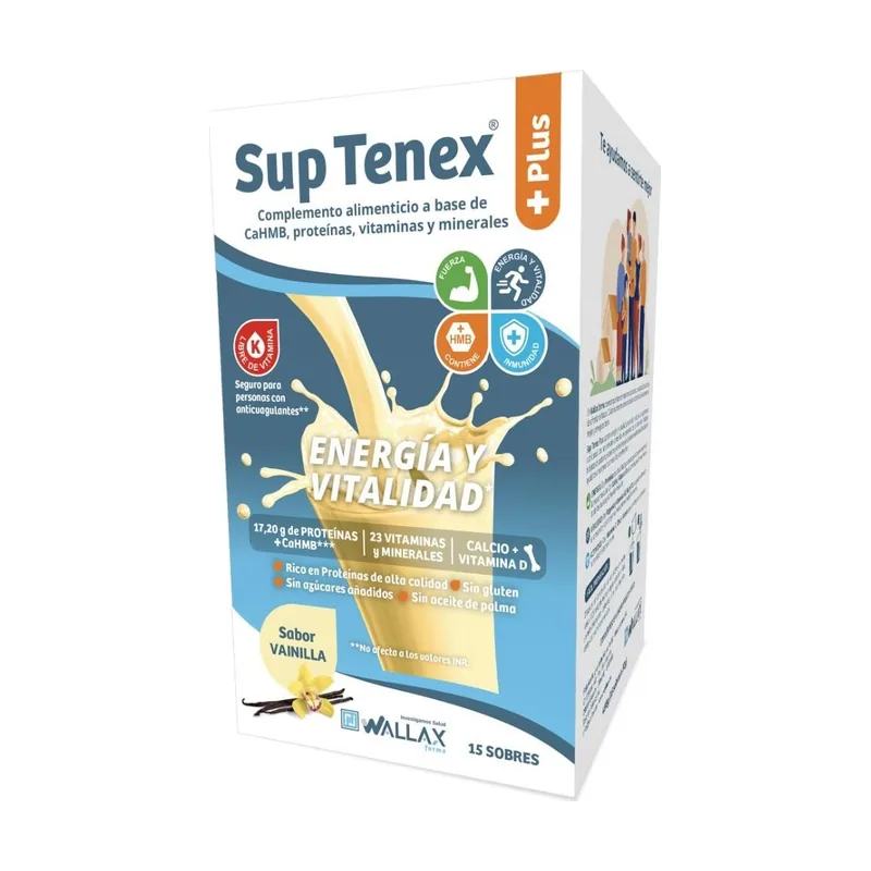 Wallax Sup Tenex Plus Energía y Vitalidad Vainilla 15 sobres x 32 g