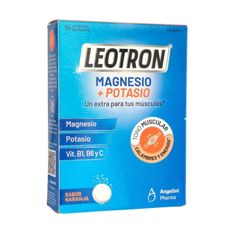 Leotron Magnesio+Potasio Triple Acción 54 Comprimidos Efervescentes
