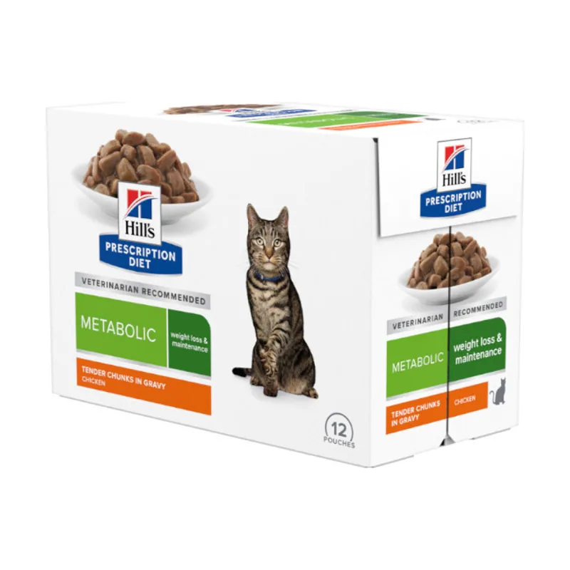 Hill's 12 sobres x 85 g Prescription Diet Metabolic Feline pouches para gato
