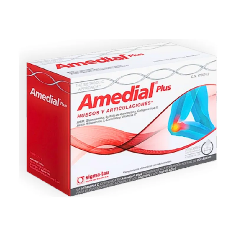 Amedial Plus Huesos Y Articulaciones 20 Sobres Sabor Naranja - Alfasigma