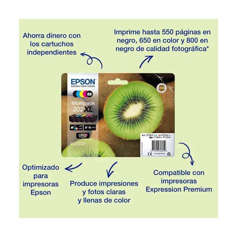 Singlepack Black 202XL Kiwi Clara Premium I NK