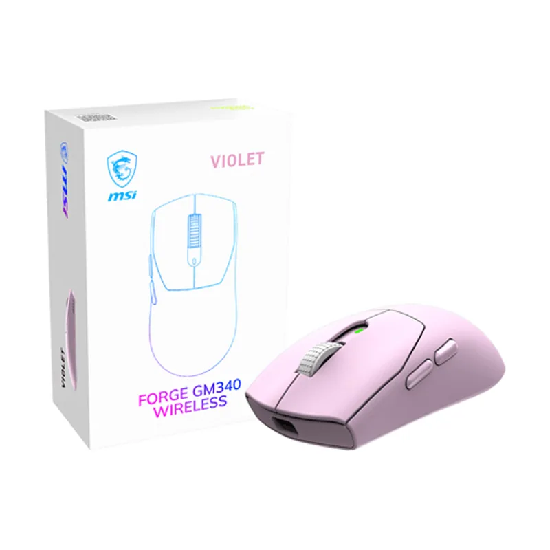 MSI Ratón Inalámbrico FORGE GM340W VIOLET 12000DPI