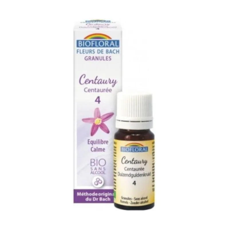 Biofloral Centaury Centáure 4 Equilibrio Calma Flores de Bach Bio Gránulos Sin Alcohol 9 g