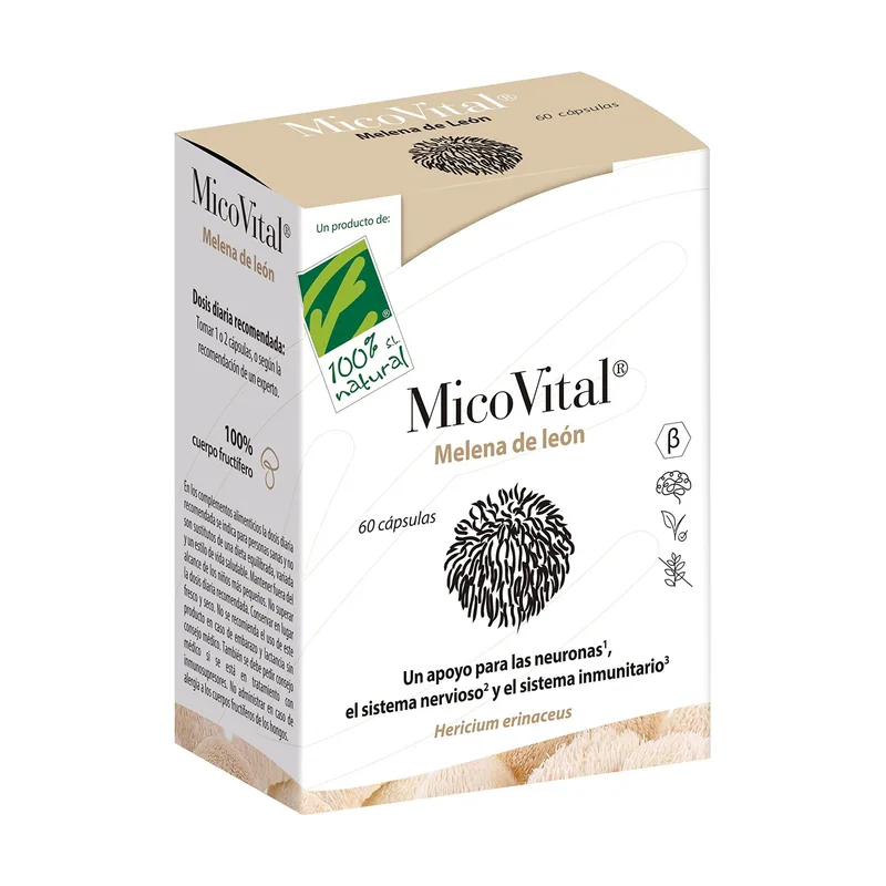 100% Natural Micovital Melena León 60 Cápsulas