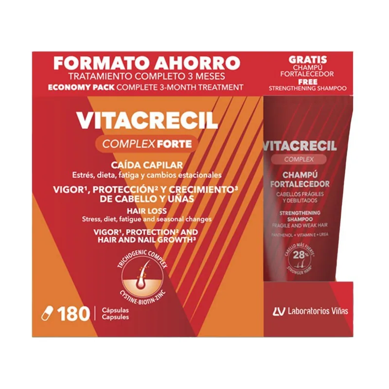 Vitacrecil Complex Forte Pack 180 Cápsulas + Champú 100 ml